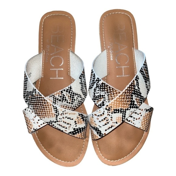 Beach by Matisse Animal Print Sandals Women's Size 7 Python Snakeskin Pebble - Picture 7 of 9